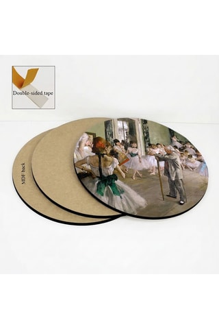 3 tableaux « Le Foyer de la danse à l'Opéra de la rue Le Peletier », « La Répétition » et « La Classe de danse » Edgar Degas - 3 x (30 x 30 cm)