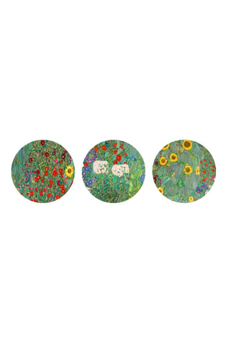 3 tableaux « Jardin de fleurs », « Jardin de campagne avec tournesols » et « Jardin de ferme » Gustav Klimt - 3 x (30 x 30 cm)