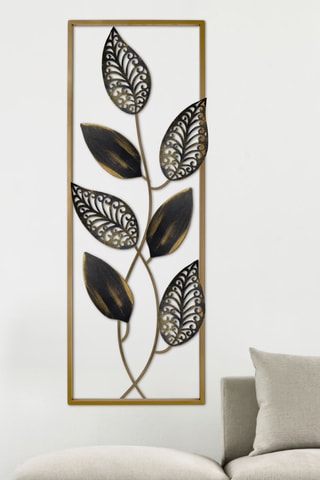 Décoration murale - 32 x 3 x 90 cm - Doré et noir