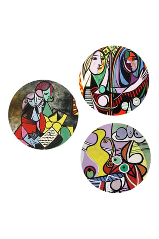 3 tableaux « Jeune fille devant un miroir », « La Lecture » et « Nature morte sur une chaise » Pablo Picasso - 3 x (30 x 30 cm)