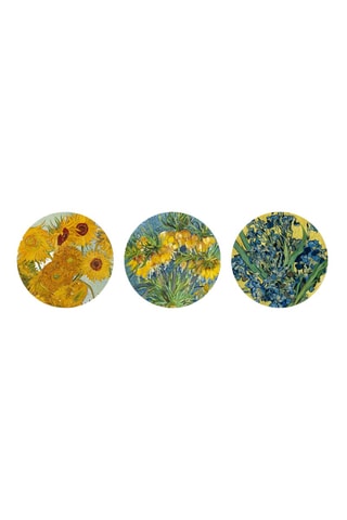 3 tableaux « Les tournesols », « Les Fritillaires » et « Les Iris » Van Gogh - 3 x (30 x 30 cm)