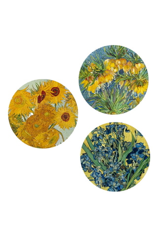 3 tableaux « Les tournesols », « Les Fritillaires » et « Les Iris » Van Gogh - 3 x (30 x 30 cm)