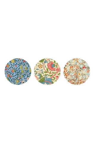 3 tableaux « Fruit ou grenade », « Loden » et « Acanthus » William Morris - 3 x (30 x 30 cm)