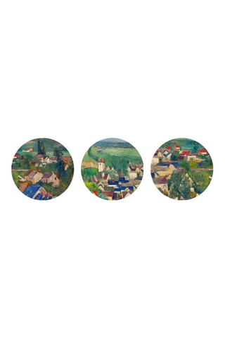 3 tableaux « Blick auf Auvers » Paul Cézanne - 3 x (30 x 30 cm)