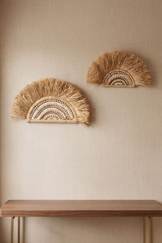 2 décorations murales - 2 x (40 x 22 cm) - Naturel