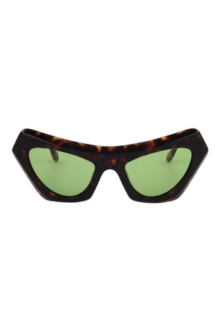 Lunettes de soleil femme - Catégorie 2 - Marni - Vert et marron