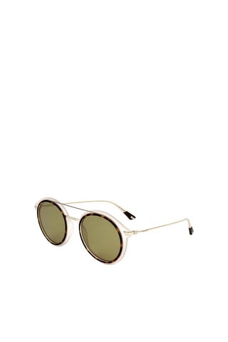 Lunettes de soleil homme - Catégorie 2 - Police - Blanc et marron