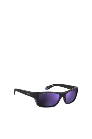 Lunettes de soleil homme - Verres effet miroir - Catégorie 3 - Polaroid Sport - Noir et violet