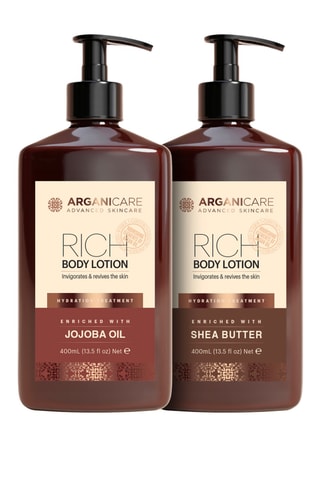 Lotion corporelle enrichie en huile de jojoba et en beurre de karité - Pour les peaux sèches, sensibles et abîmées - 2 x 400 ml