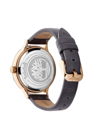 Montre à quartz en cuir et plaqué or jaune