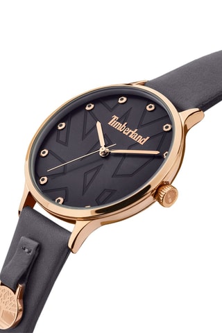 Montre à quartz en cuir et plaqué or jaune
