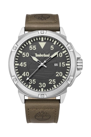 Montre à quartz en cuir - Marron et argenté