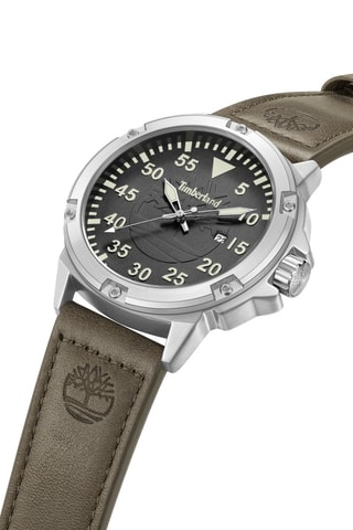 Montre à quartz en cuir - Marron et argenté