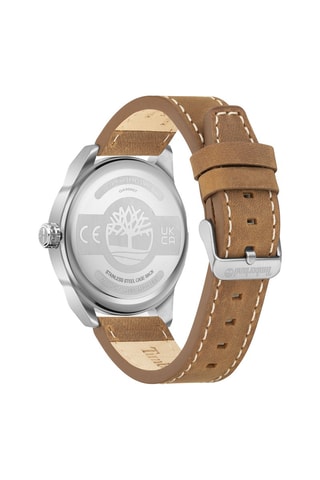 Montre à quartz en cuir - Marron et argenté