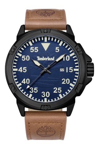 Montre à quartz en cuir - Marron et noir