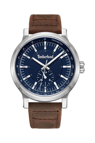 Montre à quartz en cuir - Marron et argenté