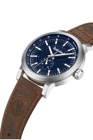 Montre à quartz en cuir - Marron et argenté