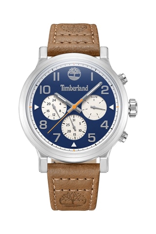 Montre en cuir - Chronographe - Marron et argenté