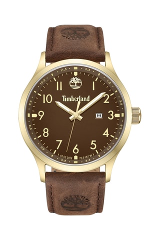 Montre à quartz en cuir - Marron et doré
