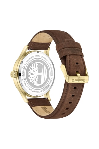 Montre à quartz en cuir - Marron et doré