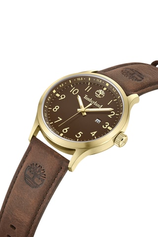 Montre à quartz en cuir - Marron et doré
