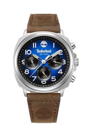 Montre à quartz en cuir - Marron et argenté