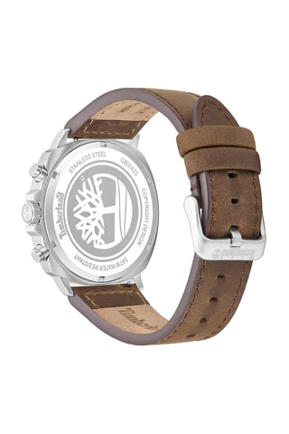 Montre à quartz en cuir - Marron et argenté