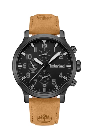 Montre à quartz en cuir - Marron et noir