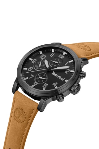 Montre à quartz en cuir - Marron et noir