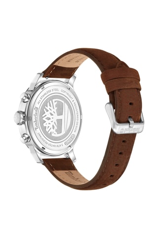 Montre à quartz en cuir - Marron et argenté