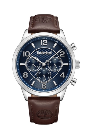 Montre à quartz en cuir - Marron et argenté