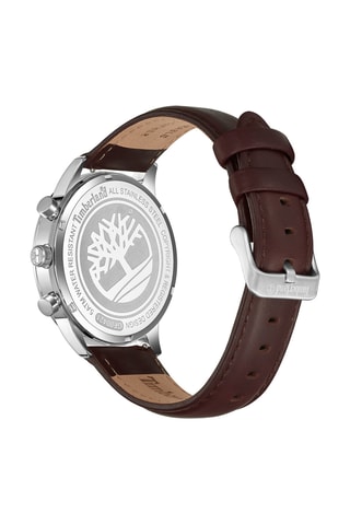 Montre à quartz en cuir - Marron et argenté