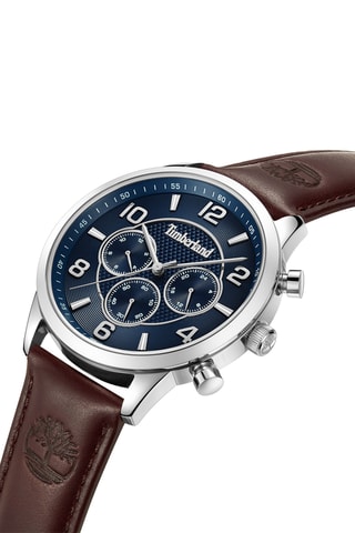 Montre à quartz en cuir - Marron et argenté
