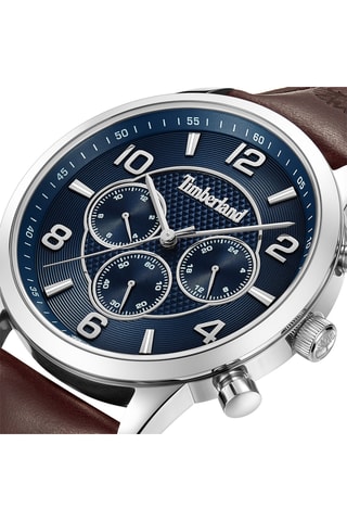 Montre à quartz en cuir - Marron et argenté