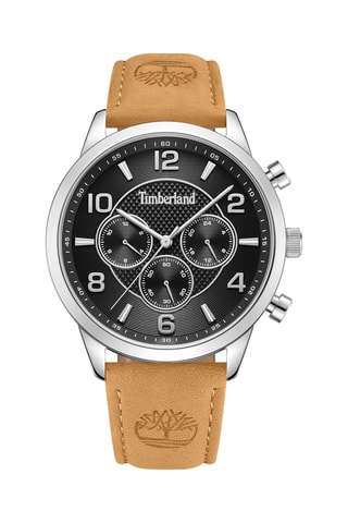 Montre à quartz en cuir - Marron et rgenté