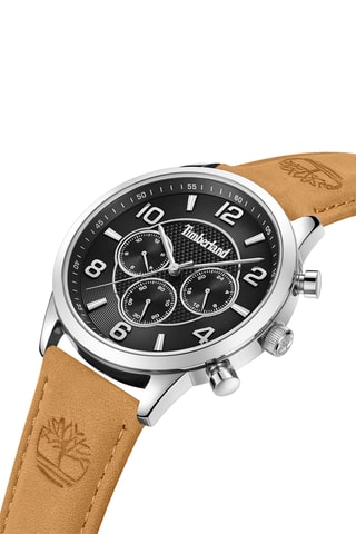 Montre à quartz en cuir - Marron et rgenté
