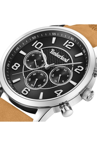 Montre à quartz en cuir - Marron et rgenté