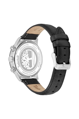 Montre à quartz en cuir - Tachymètre - Noir et argenté