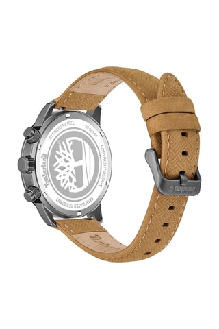 Montre à quartz en cuir - Tachymètre - Marron et gris
