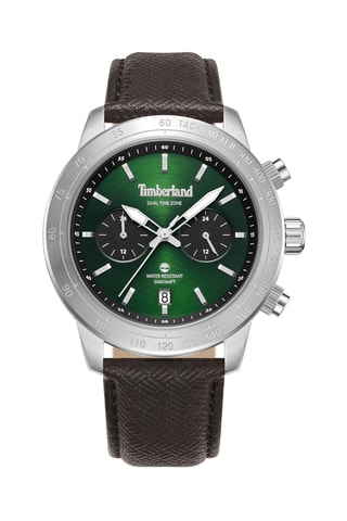 Montre à quartz en cuir - Tachymètre - Noir et argenté