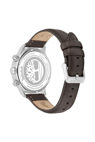 Montre à quartz en cuir - Tachymètre - Noir et argenté