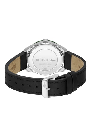 Reloj de cuarzo de piel - Negro y plateado