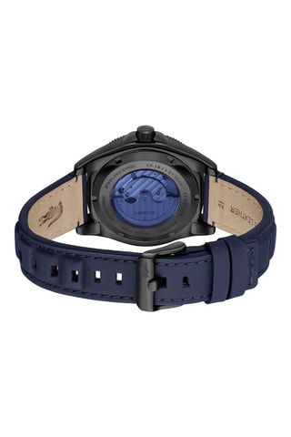 Reloj automático de piel - Negro y azul