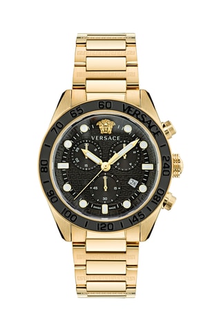 Reloj de cuarzo de acero - Cronógrafo - Dorado y negro