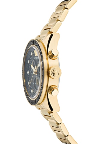 Reloj de cuarzo de acero - Cronógrafo - Dorado y negro