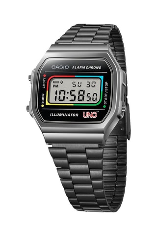 Reloj de cuarzo de acero - Cronómetro - Negro y gris
