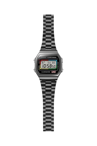 Reloj de cuarzo de acero - Cronómetro - Negro y gris