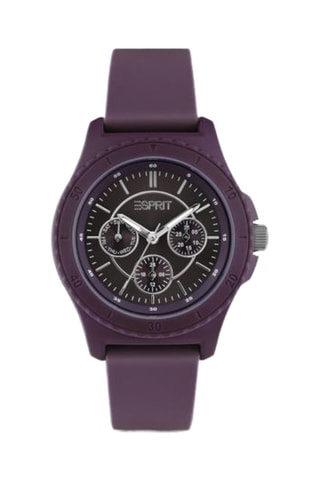 Montre à quartz en silicone - Violet et noir