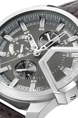 Reloj de cuarzo de piel - Marrón y plateado