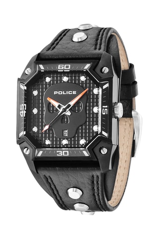 Reloj de cuarzo de piel - Negro